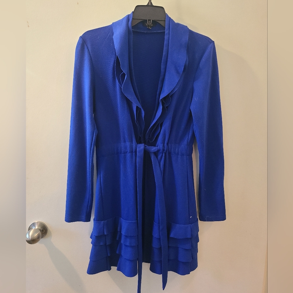 Cupio Royal Blue Ruffle Blazer